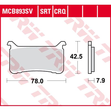 Plaquettes de frein TRW ZF KH700 Sinter Street pour Honda CB 1000 R 18-19, CB 1100R 17-19, CBR 1000 R Fireblade 17-19, VFR 800 17-19, avant
