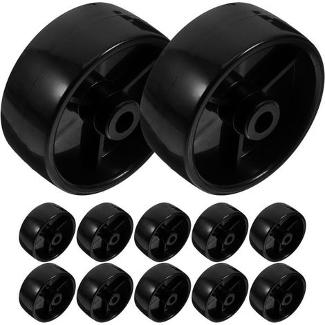 Lot de 12 roues de rechange silencieuses en polypropylène noir pour tondeuse et chariot – Ø 5 cm, résistantes à l’usure (1/5)