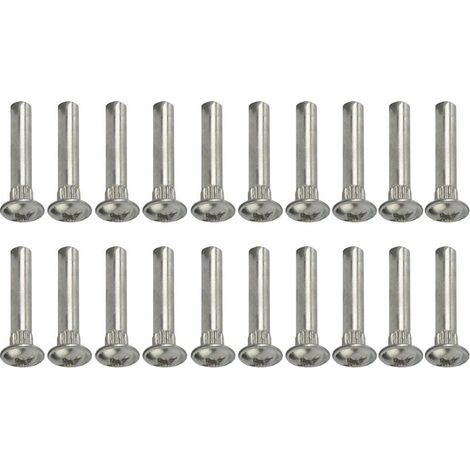 20x Douille filetée M4 avec tête ronde large PZ fendue acier nickelé fixation poignée bouton meuble, longueur 27mm (1/5)