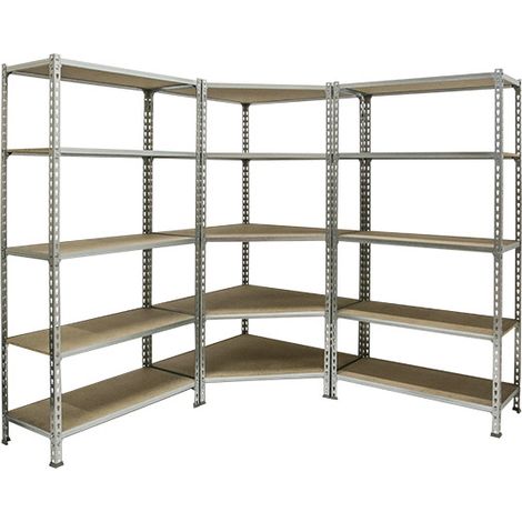 Simonrack Mensola angolare metallica galvanizzata legno 5 ripiani (1/3)
