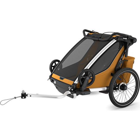 [GEBRAUCHT] B-Ware Thule Kinderwagen Buggy Chariot Sport 2 Joggingwagen Natur Gold 5-Punkt-Gurt (1/2)