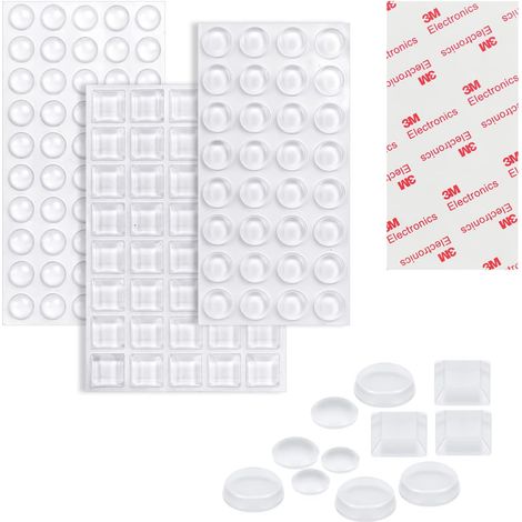 Butées de Protection en Caoutchouc, 172PCS Transparente Pieds Adhésifs, Patin Antiderapant Antibruit, pour Amortisseurs d'amortissement du Bruit et du Bruit pour Portes, Armoires (1/5)