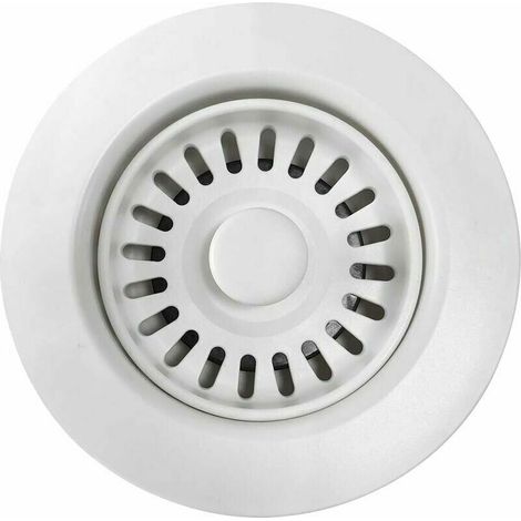 – Bonde évier en polymère blanc – Filtre à panier amovible – Pour éviers de cuisine en granit, cuivre ou inox – Dimensions 7,4 x 4,5 cm (1/5)