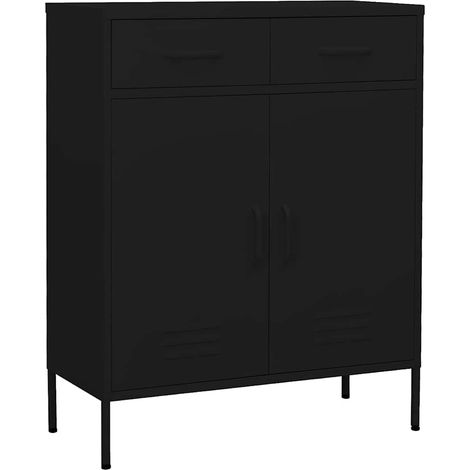 vidaXL Armoire de rangement Noir 80x35x101,5 cm Acier (1/5)