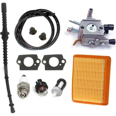 Vergaser mit Luftfilter und Kraftstoffleitung für Stihl FS400, FS450, FS480, SP400, SP450 – Ersetzt Zama C1Q-S34H, 4128 120 0651, 4134 141 0300, H524 (1/4)