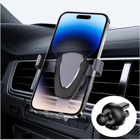 Soporte para teléfono, soporte para teléfono de coche, tipo rejilla de ventilación, soporte universal para teléfono de rejilla de ventilación, giratorio 360°, rejilla de ventilación