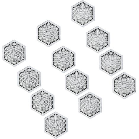 Boîte à bonbons hexagonale argentée - 12 pièces pour mariage et événements (1/5)