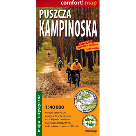 Foresta di Kampinos 1:40.000. Mappa turistica plastificata. Edizione 2025. ExpressMap (1/5)