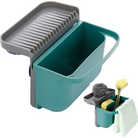 Passoire d'évier, panier d'évier, panier multifonctionnel pour déchets de cuisine, collecteur de restes alimentaires (vert) (1/5)