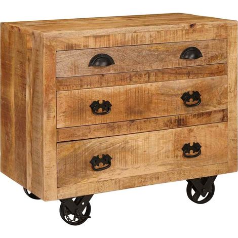 Meuble d'appoint Marron 70 x 38 x 63 cm bois de manguier massif (1/5)