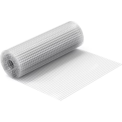 Grillage à mailles - 5 m x 50 cm / Épaisseur fil 0,5 mm / Maille 1313 mm - en Acier galvanisé - Grille métallique pour Volière Clapier… Wiltec (1/5)