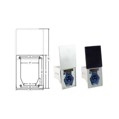 Enchufe IEC para caravana con tapa corredera blanca - SCHWABE - 61480