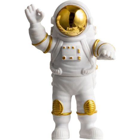 Astronautenfigur/Ornament – Wohndekoration – Weihnachtsdekoration – 10 x 5,5 x 6,5 cm – Gold (1/5)