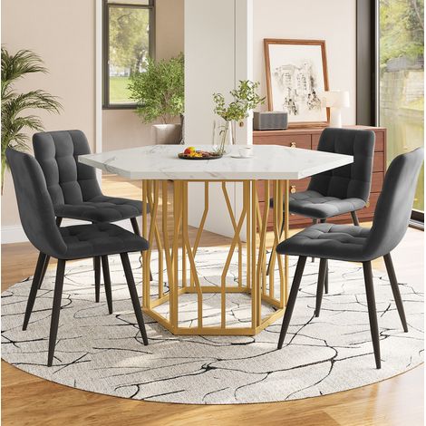 Tisch Esstisch vielseitig sechseckig MDF Metall OKMYHOME (1/5)