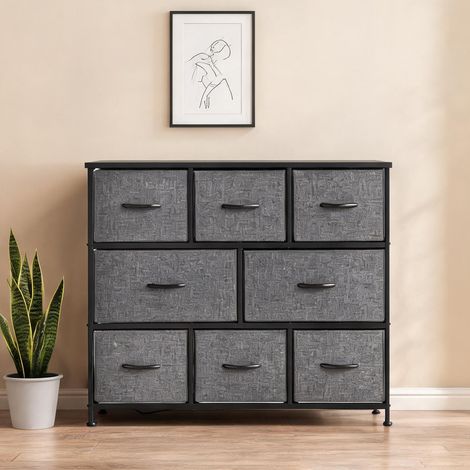 Buffet coloris gris foncé en polyester 100 x 30 x 78,5 cm (1/5)