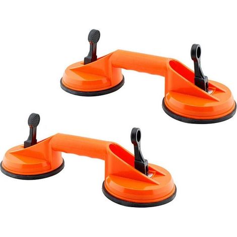 Ventouse Carrelage, 2 Pièces 2x 100kg Capacité Double Ventouse Carrosserie, Poignées ergonomiques et antidérapantes, Pour Carrelage, Verre (1/4)