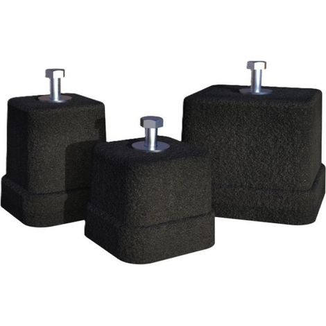 Piedino antivibrante per climatizzatori da pavimento in gomma sbr vulcanizzata 100×100×80 mm portata 200 kg tecnosystemi spk scd500271