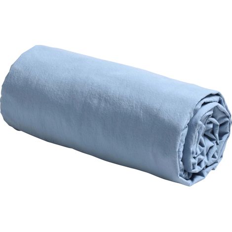 VIVARAISE - Drap housse bleu clair en coton bio - Céleste - La Cerise sur le Gâteau (140 x 200 cm) (1/3)