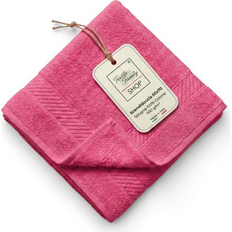 Scendidoccia Bagno Fuxia 50x70 Spugna Cotone 450 g/m² - Tappetino Doccia Made in Italy