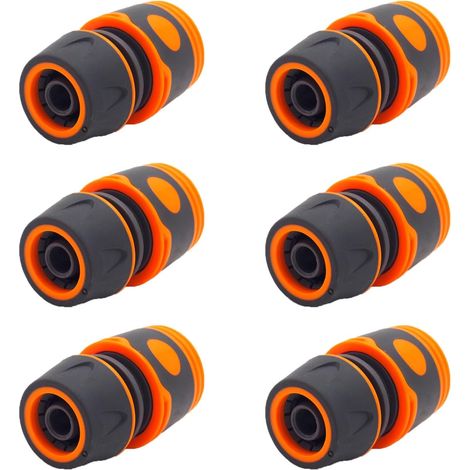 6 Pièces Kit de Raccordement de Tuyau d'arrosage, Raccord de Tuyau, Raccord de Tuyau 1/2", Kit de Raccord Rapide, pour Relier Le Tuyau de Jardin