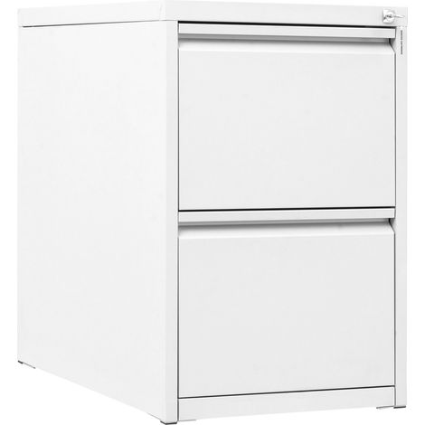 Classificatore 2 Cassetti 46x62x70,5 cm in Metallo Bianco (1/4)