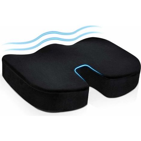 Coussin de Siège, Coussin d'Assise en Mousse à Mémoire, Coussin de Siège Anti-Escarres, Coussin Siège pour Sciatique, pour Siège de Voiture, Chaise, Fauteuil Roulant (1/5)
