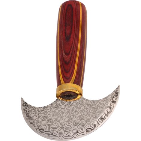 Couteau rond en cuir, lame tranchante, manche en bois poli haute dureté, poignée en bois dur, convient aux travaux de bricolage à domicile.