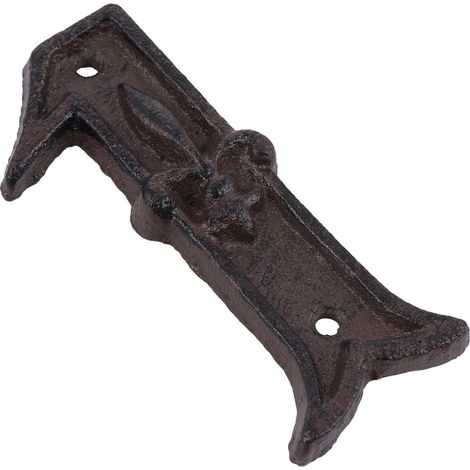 Numéros D'adresse de Porte en Fonte Noire, Facile à Lire et Installer, Design Rétro Martelé pour Usage Intérieur Salle de Bain (1/5)
