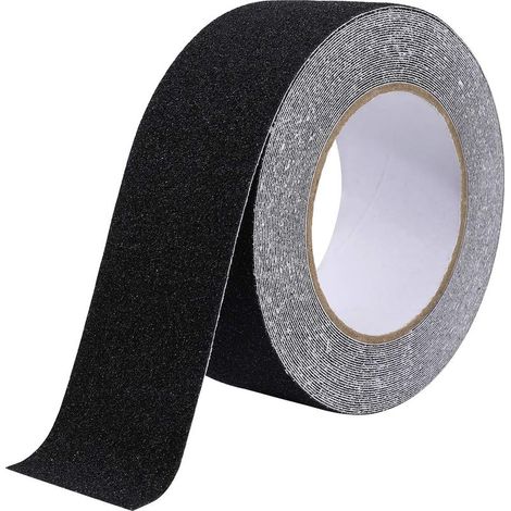 Non-Slip Stair Tape, Friction Abrasive Safety Ladder Tape, Indoor Outdoor High Traction, 5cm x 10m, Black (1/5)