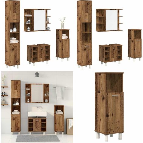 vidaXL Ensemble de meubles salle de bain 4 pcs bois d'ingénierie (1/5)