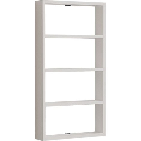 Calicosy – Étagère murale en bois – 4 étagères – 43 x 9 x 80 cm – Blanc – Design épuré pour espaces modernes (1/5)