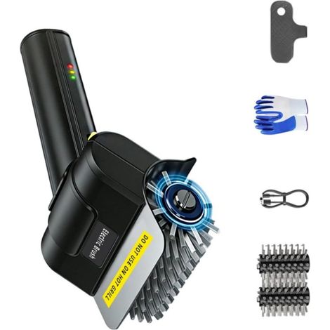 Brosse Gril Électrique Sans Fil, 1100 Tr/Min, Tête Acier 304, Rechargeable USB, Pour Barbecue, Plaque, Deux Têtes (1/5)