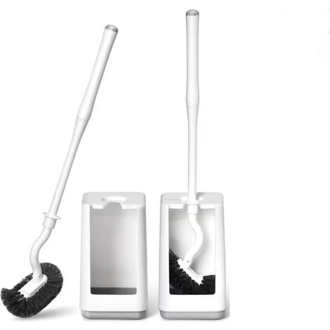 Brosse de Toilette Brosse WC Brosse de Toilettes à Manche Long Plastique, avec des Poils Solides pour Le Ménage des Toilettes, Nettoyage en Profondeur (1/5)