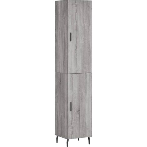 Aparador cómoda armario mueble organizador cocina salón salón alto Sonoma 34,5 x 34 x 180 cm madera contrachapada gris 020035286