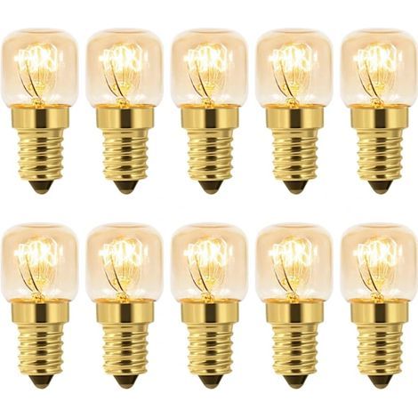 10er-Pack E14 T22 Salzkristalllampen – Warmweiß 2700 K – 80 lm – 230 V Wechselstrom – Ofenlampen bis 300 °C (1/5)