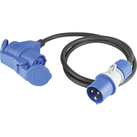 CEE Verlängerung Stecker Kupplung 16A 1,5m H07RN-F 3G2,5 IP44 (1/2)