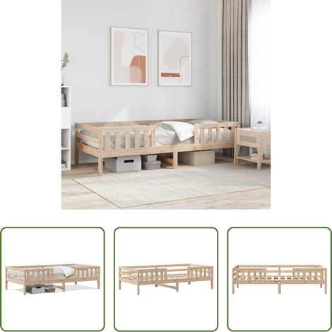 Cadre de lit -  Cadre de lit sans matelas 75x190 cm bois de pin massif (1/5)