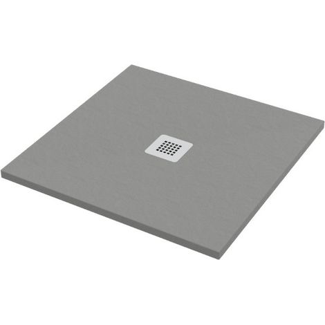 Piatto doccia 100x100 h.2,8 in marmo resina effetto pietra grigio (1/5)