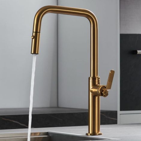 Imex -  Grifo Monomando de Cocina Extraible Oro Serie  Niza