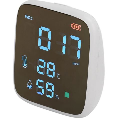Détecteur miniature DM1308E PM2.5 de poussière, température et humidité avec alarme de dépassement (1/5)