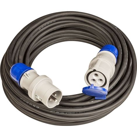 POLY POOL - PP2652 Prolunga CEE 3 Poli - Prolunga con Cavo 20m 3G1,5 mmq - Spina e Presa Industriale IEC309 Grande 16A IP44 - Prolunga Ideale per Camper (1/2)