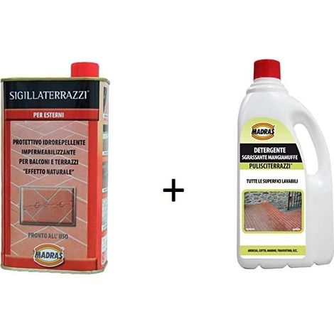 Madras Kit Sigillaterrazzi PROTETTIVO IDROREPELLENTE IMPERMEALIZZANTE ANTIVEGETATIVO