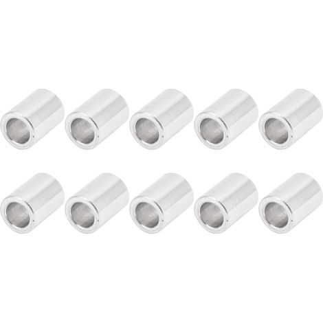 Lot de 10 entretoises rondes non filetées en alliage d'aluminium, diamètre extérieur 6 mm, longueur 7 mm