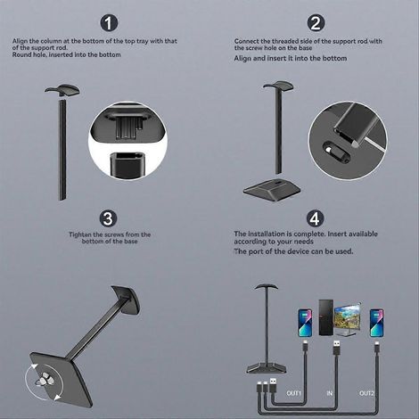 Gaming-Headset-Tischständer, PC-Gaming-Zubehör, silber (1/5)