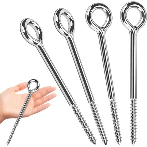 Piton à Visser Piton a Oeil Inox M10x190mm œillet à Vis Galvanisées 4pcs (1/5)