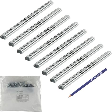 vasalat Kugelauszug Schubladenschienen 214 mm 17 mm Nut Nut - Teilauszug Schienen für Schubladen, Schubladenauszüge für die Seitenmontage, Stahl verzinkt 8 Stück (1/5)