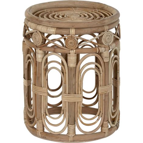 Table d'appoint élégance naturelle en rotin - Beige naturel (1/3)