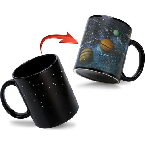 Mug magique à café, mug à café système solaire, mug à café à couleur changeante sous l'effet de la chaleur pour garçon, 35 cl, 1 pièce (1/5)