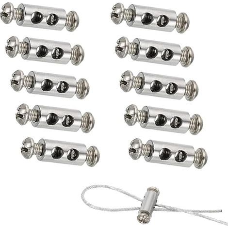 10pcs serre-câbles avec capuchon de borne à vis, serre-câbles pour câble et câble de 1 à 2 mm de diamètre, pinces à double extrémité pour câble et fil en acier (1/5)