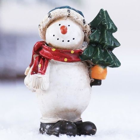 Décoration Bonhomme De Neige - Résine - Pour Décoration De Noël Intérieure Et Extérieure - Style 4 - 5 cm x 6 cm - 1 Pièce (1/4)